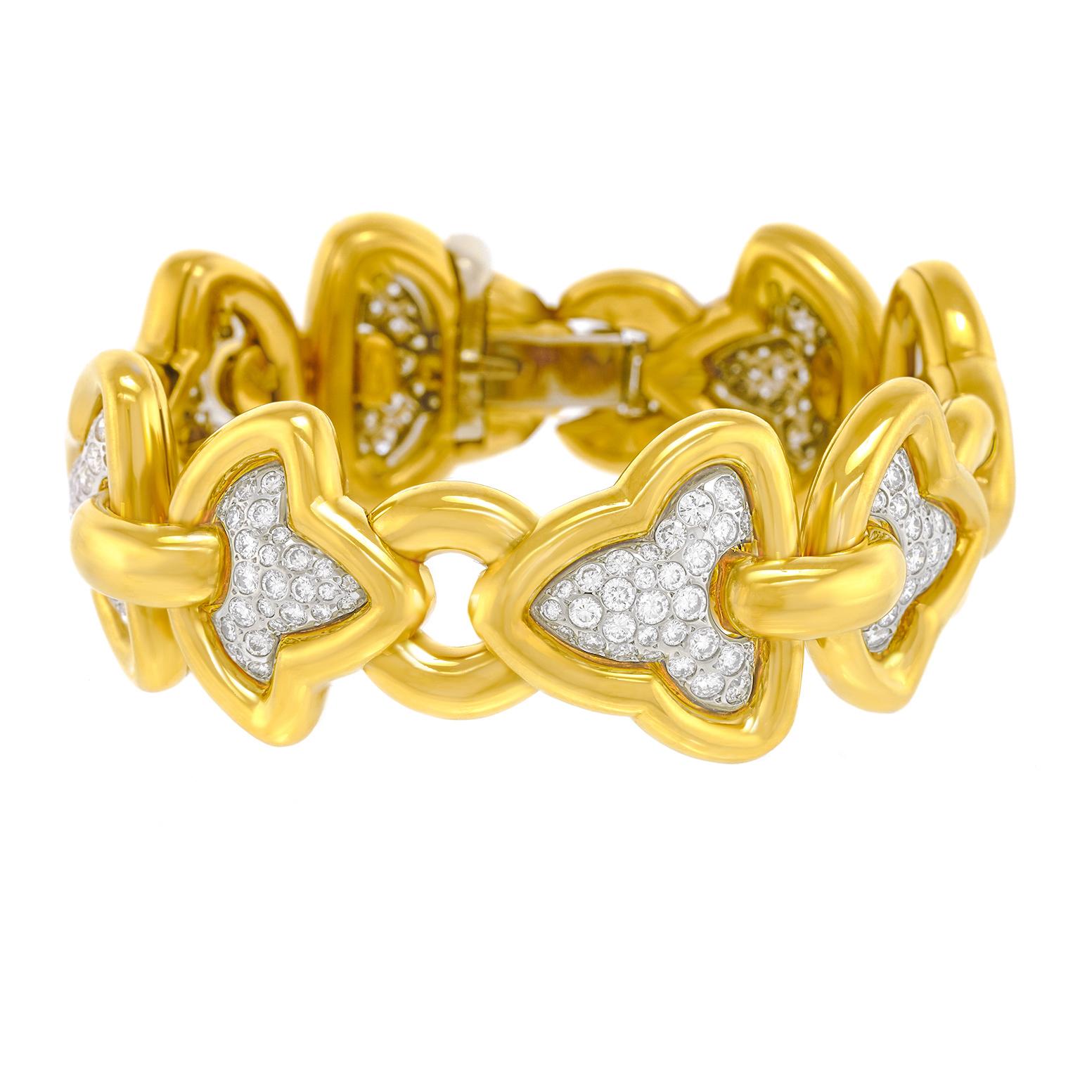 Seventies Italian Design Diamond Bracelet For Sale 9