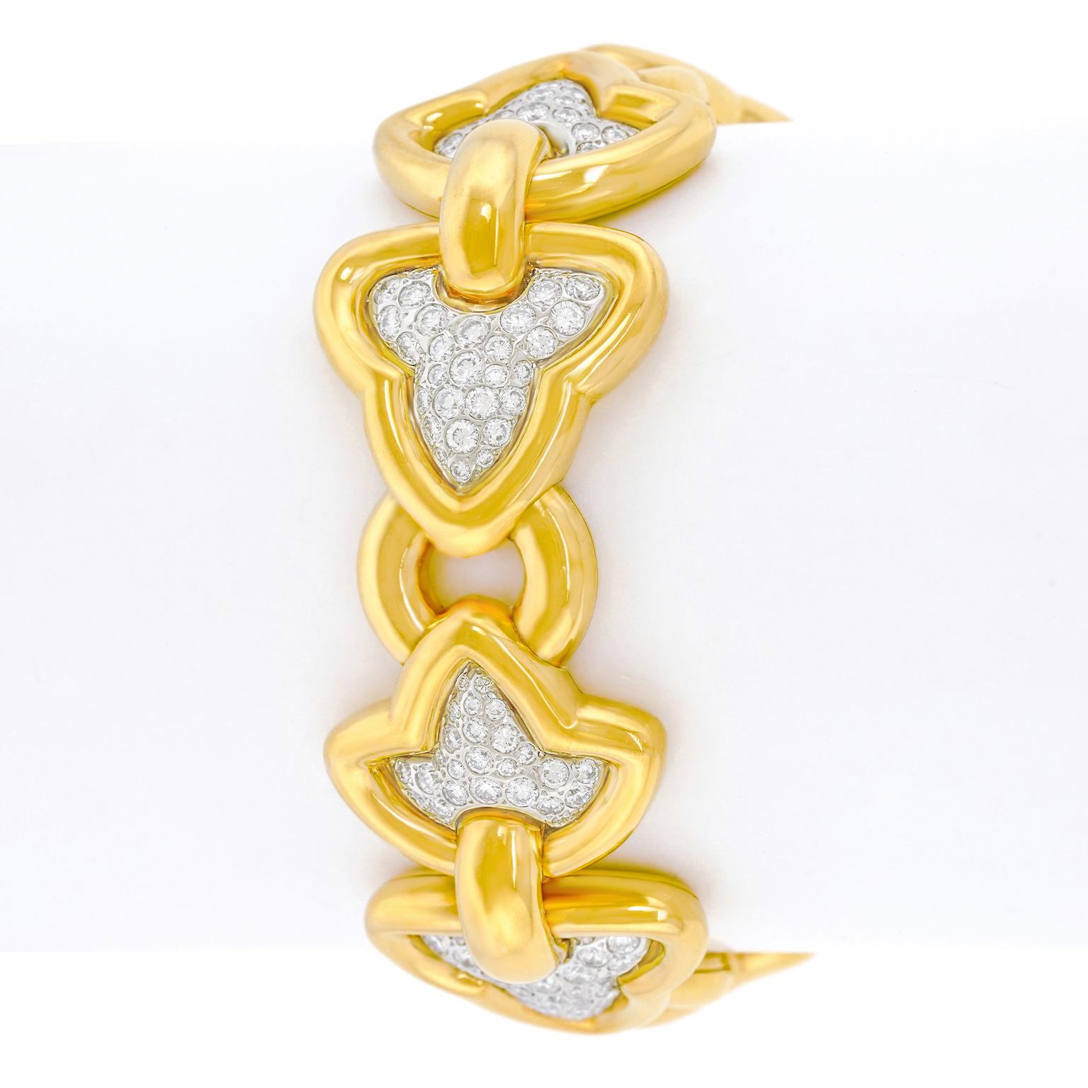 Round Cut Seventies Italian Design Diamond Bracelet For Sale