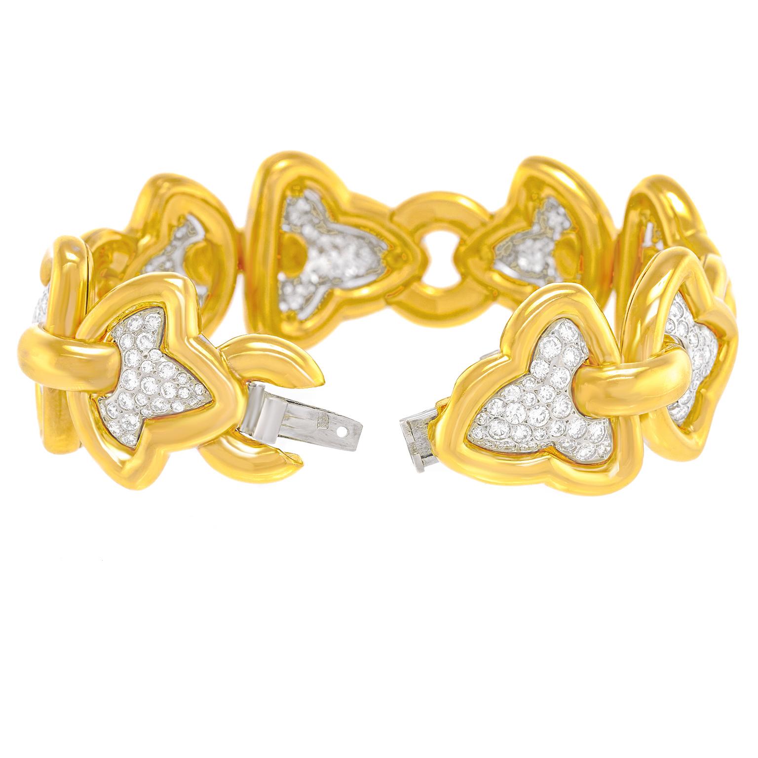 Seventies Italian Design Diamond Bracelet For Sale 4
