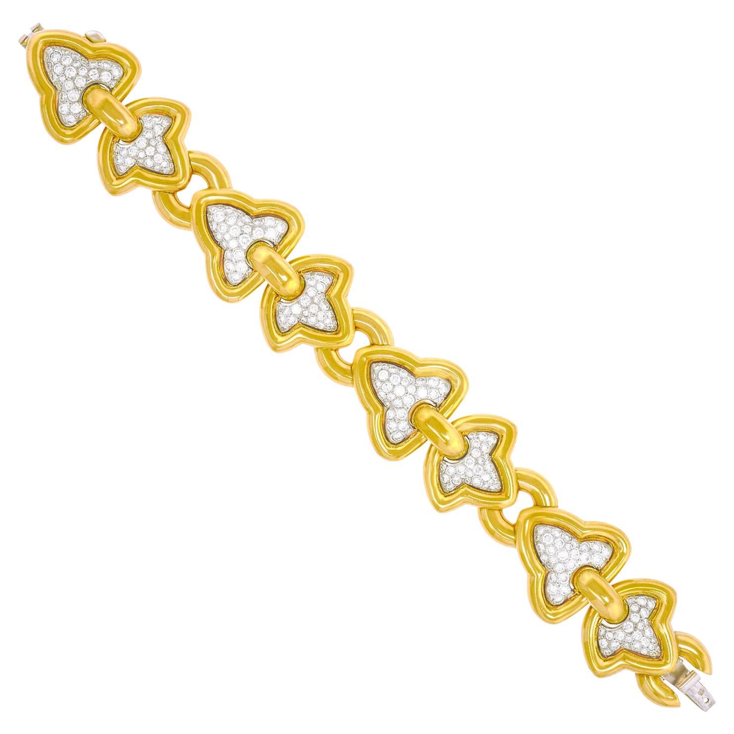 Seventies Italian Design Diamond Bracelet For Sale