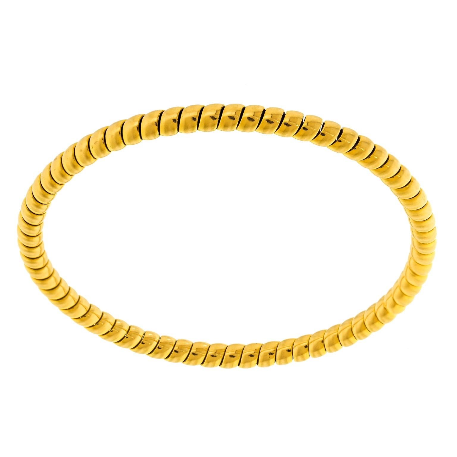 Seventies Italian Design Gold Bangle In Excellent Condition For Sale In Litchfield, CT