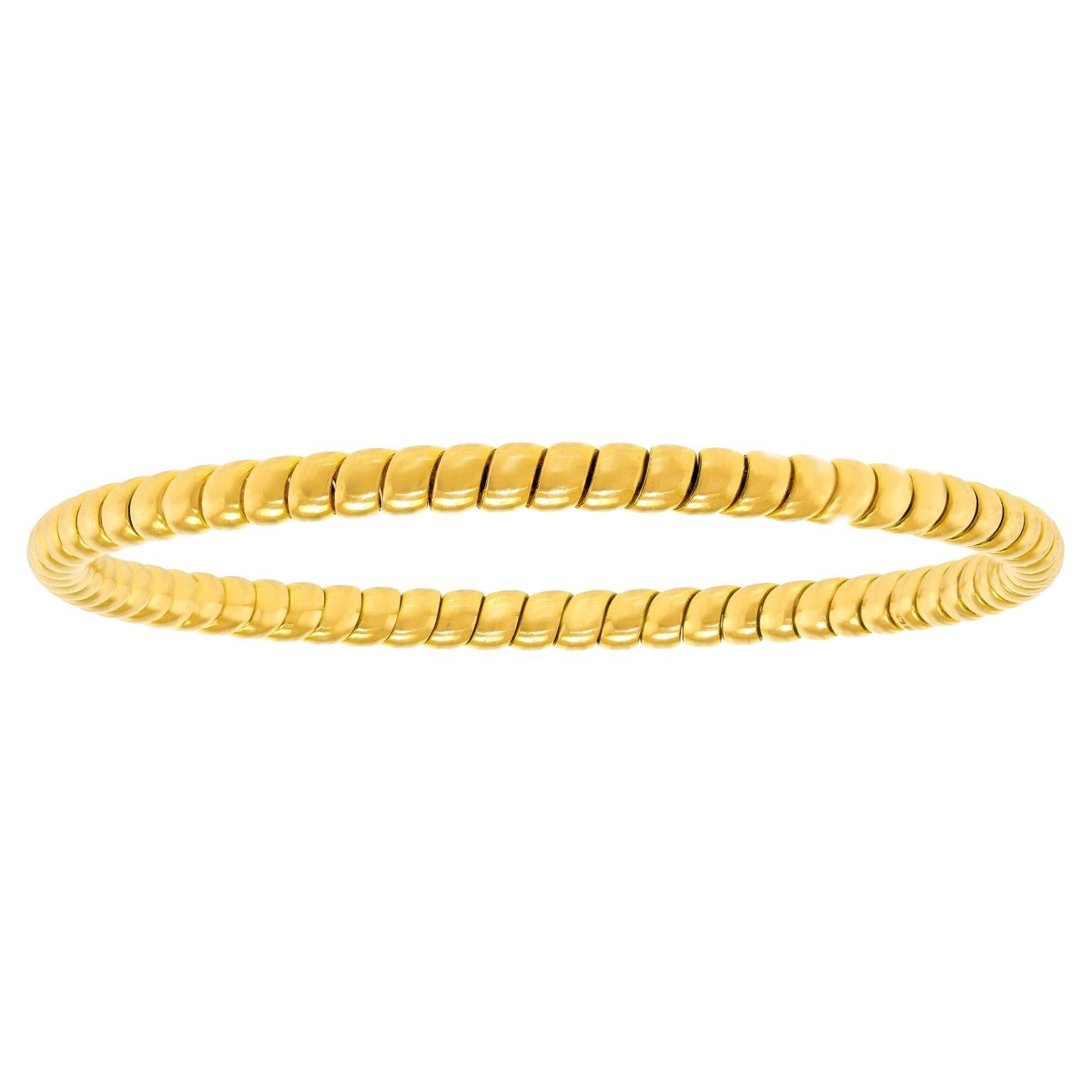 Seventies Italian Design Gold Bangle For Sale