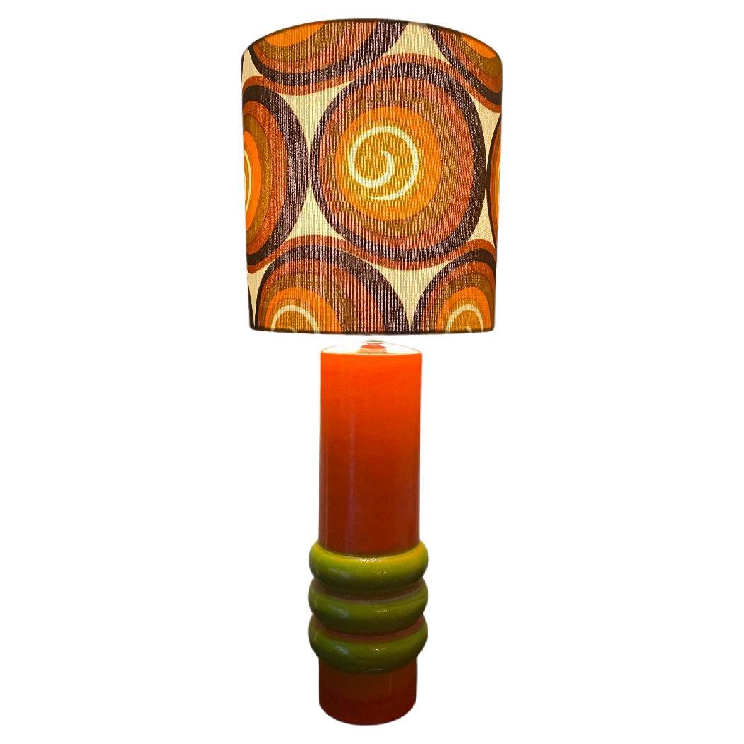 Seventies Jasba Large Table Lamp with Lamp Shade For Sale