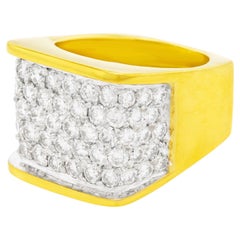 Seventies Mod Diamond-Set Gold Cocktail Ring Vintage Seventies Mod Diamond-Set Gold Cocktail Ring