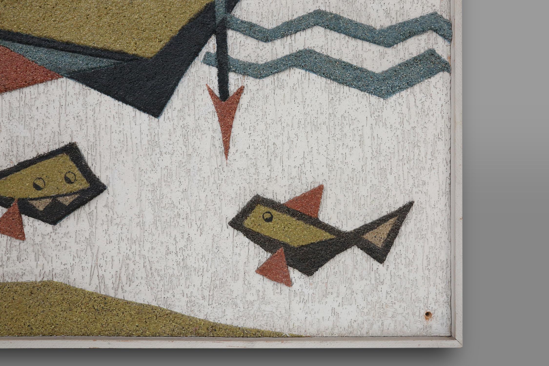 Modernes Kunstwerk der siebziger Jahre in Harz eines Fischers, Belgien ca. 1970 im Angebot 5