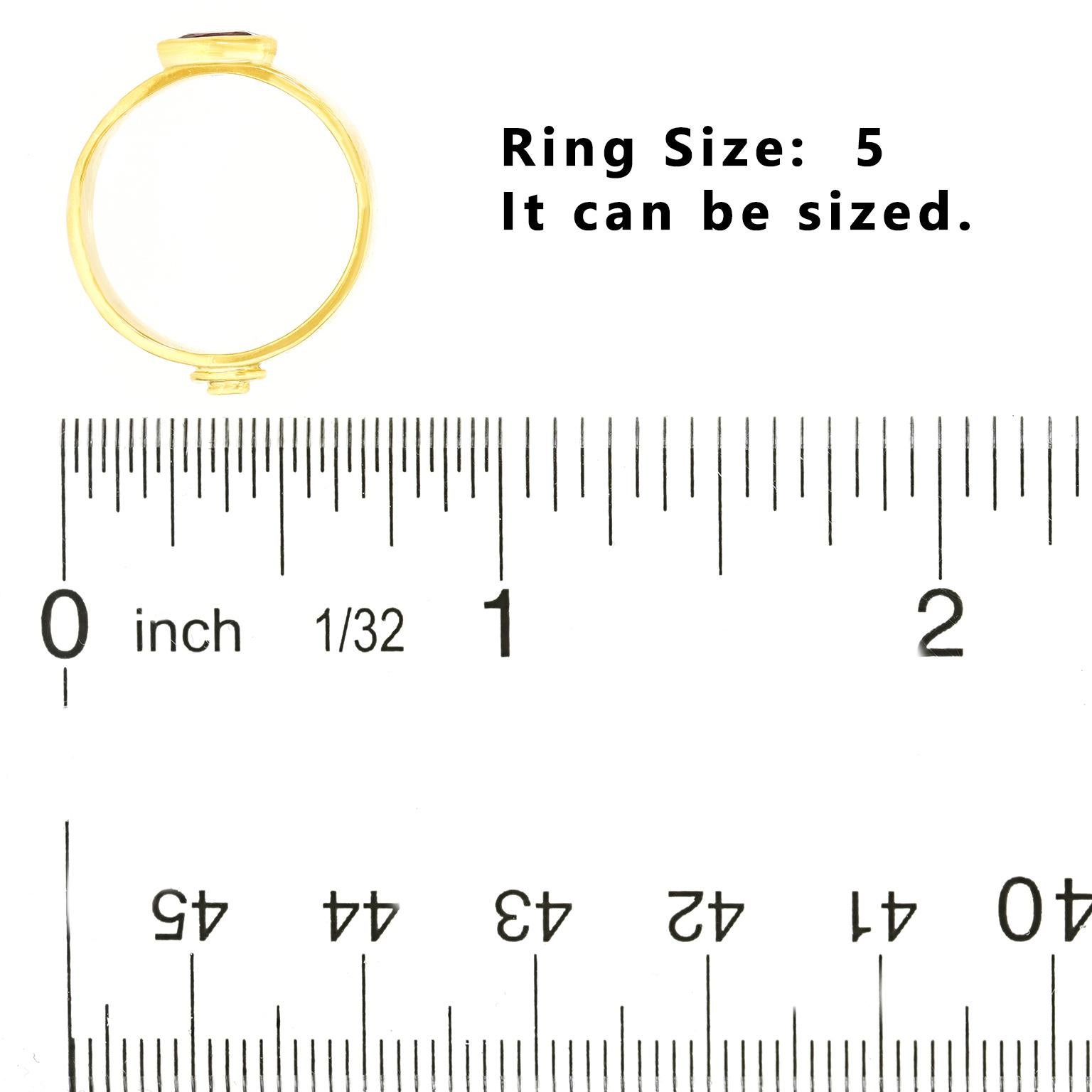 Siebziger Jahre Modern Rubin Ring im Angebot 1