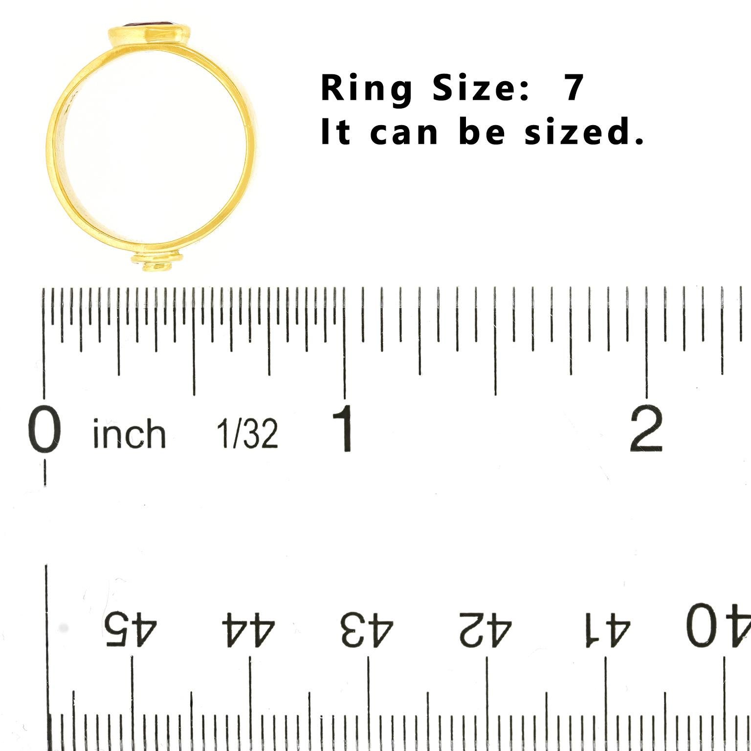 Bague en rubis moderne des années soixante-dix en vente 1