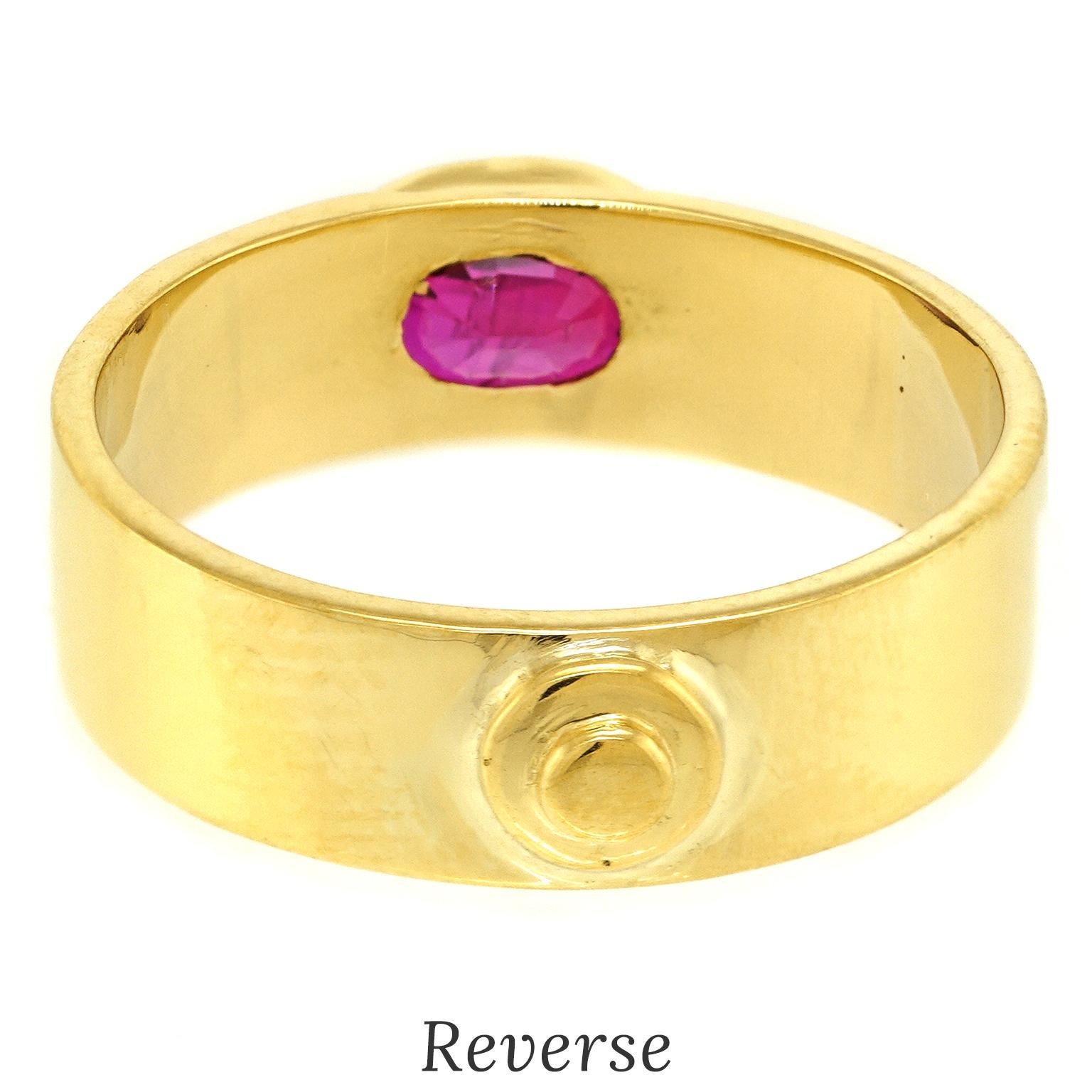 Bague en rubis moderne des années soixante-dix en vente 4