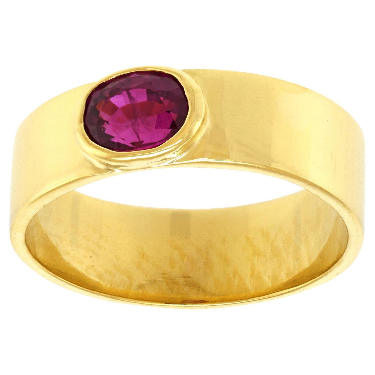 Siebziger Jahre Modern Rubin Ring