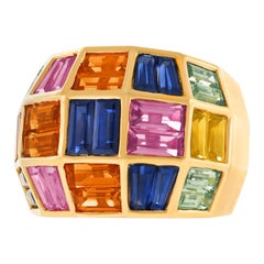 Seventies Multicolored Sapphire Ring