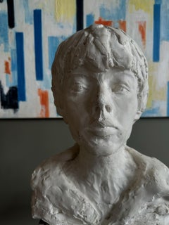 Seventies plaster bust young woman