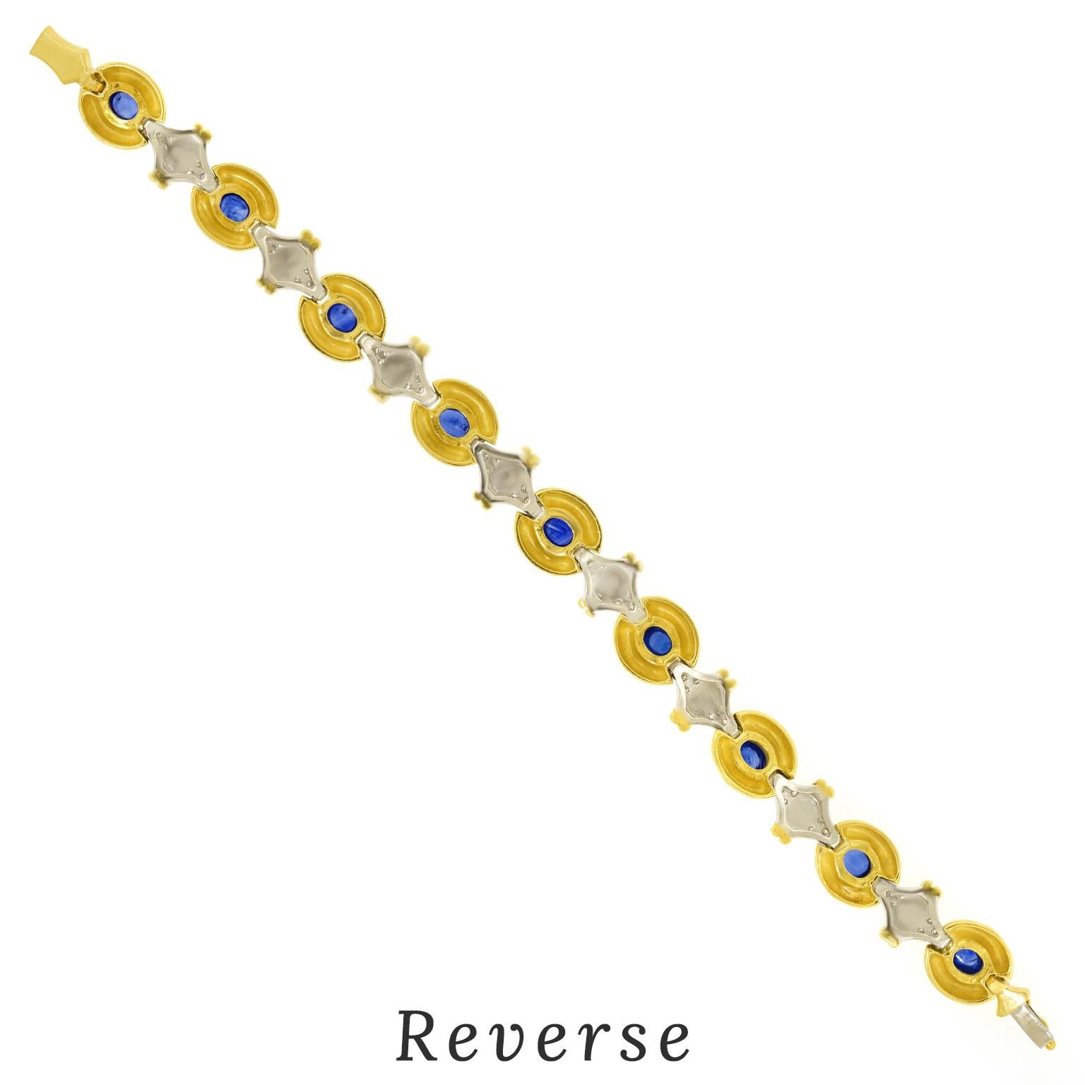 Bracelet saphir et diamant des années soixante-dix en vente 5