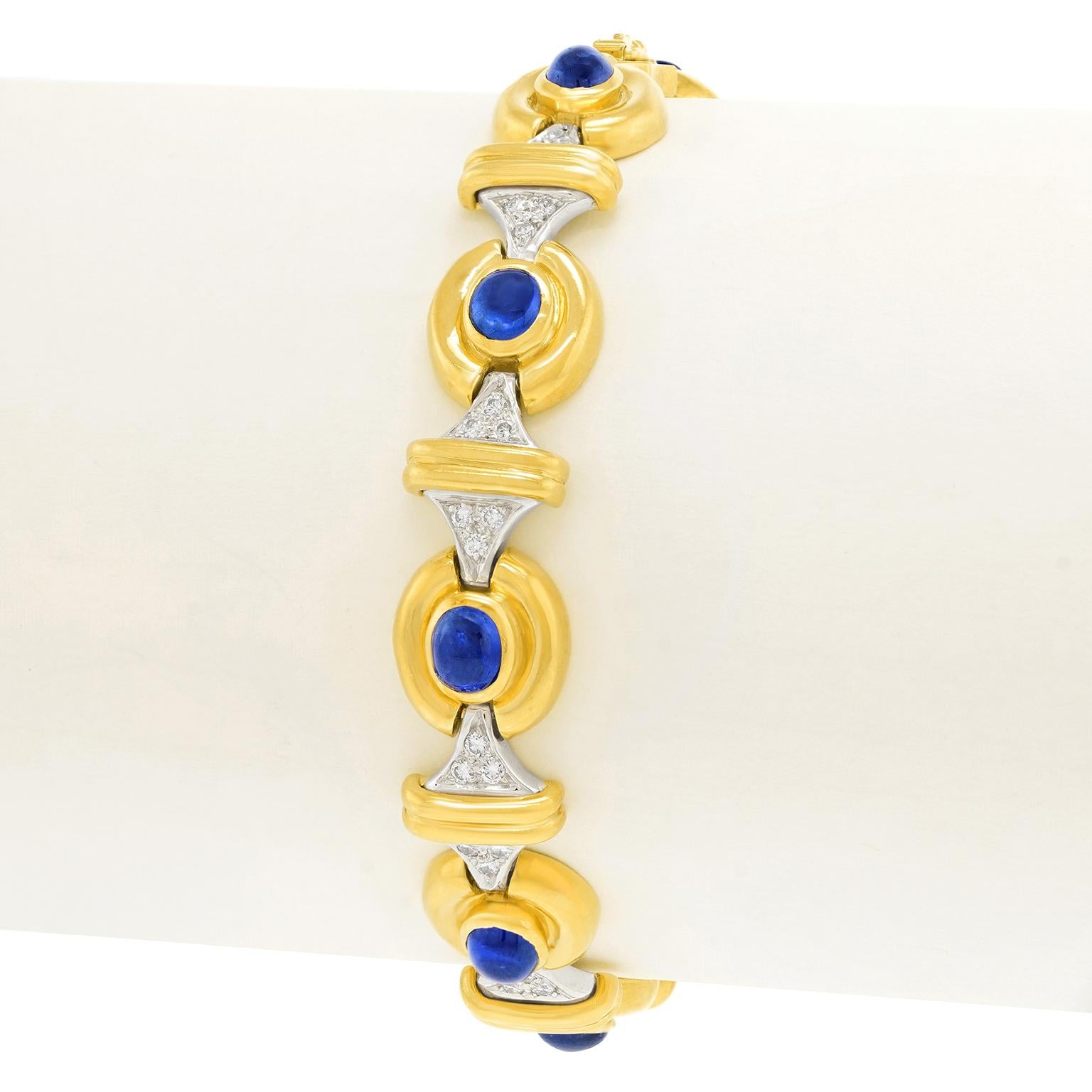 Bracelet saphir et diamant des années soixante-dix en vente 1