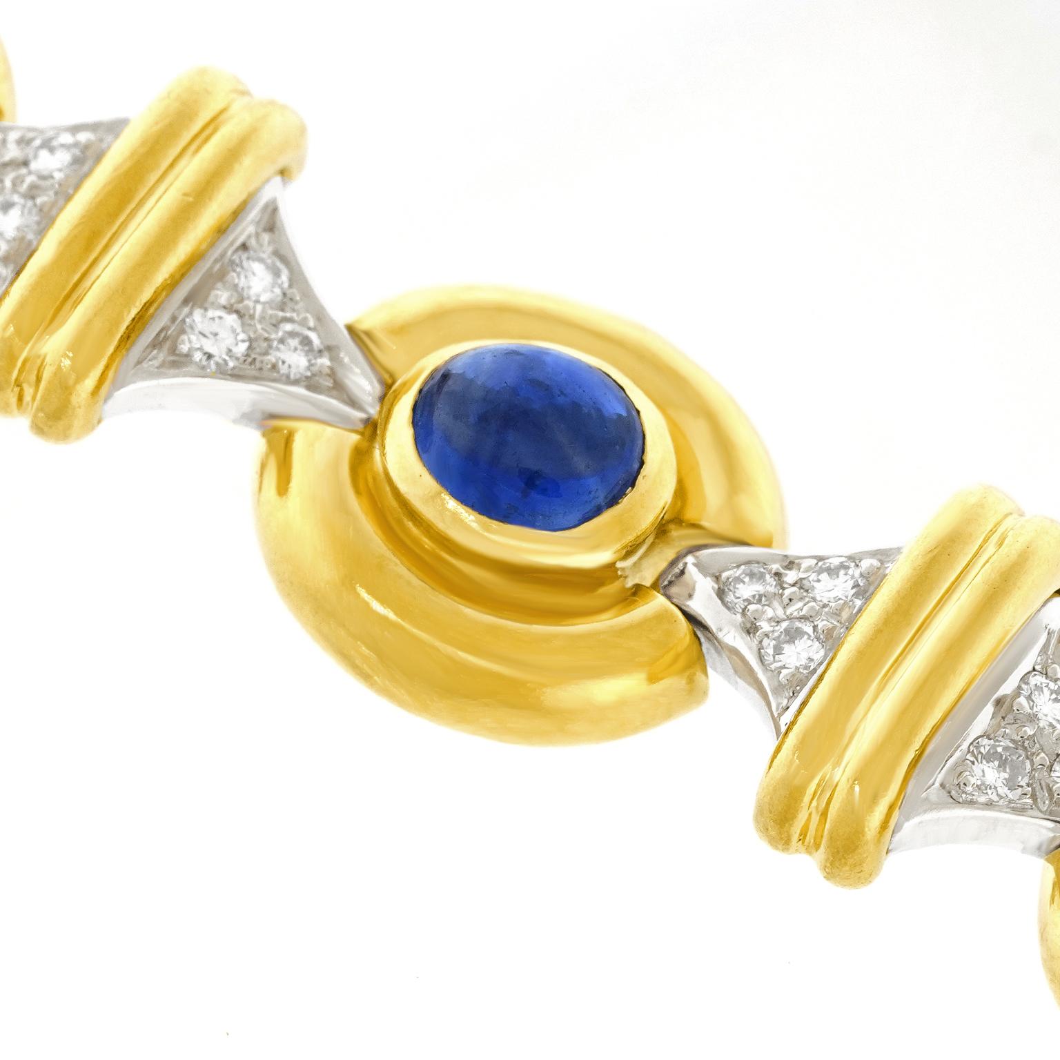 Bracelet saphir et diamant des années soixante-dix en vente 3