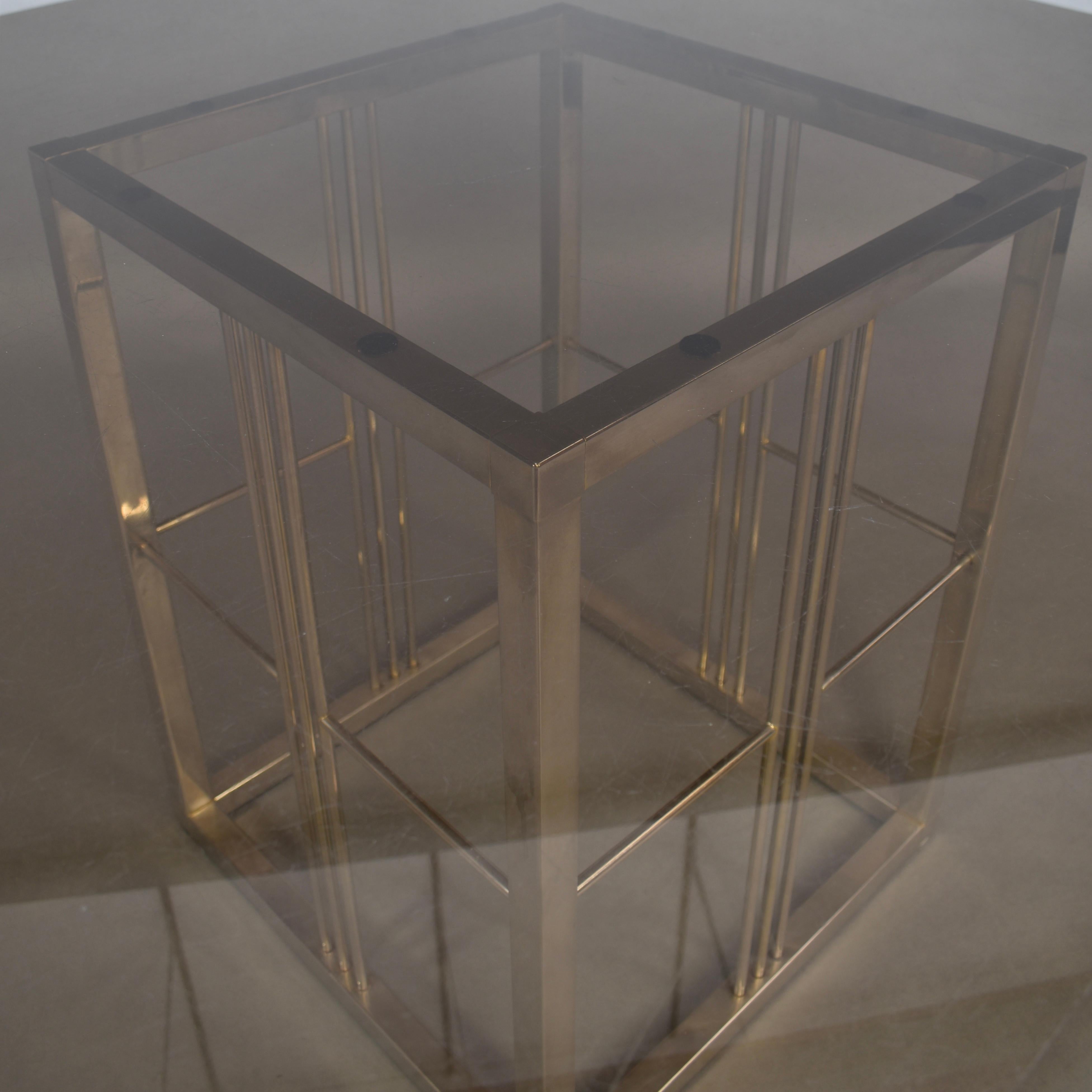 Seventies Square Smoked Glass Dining Table 4
