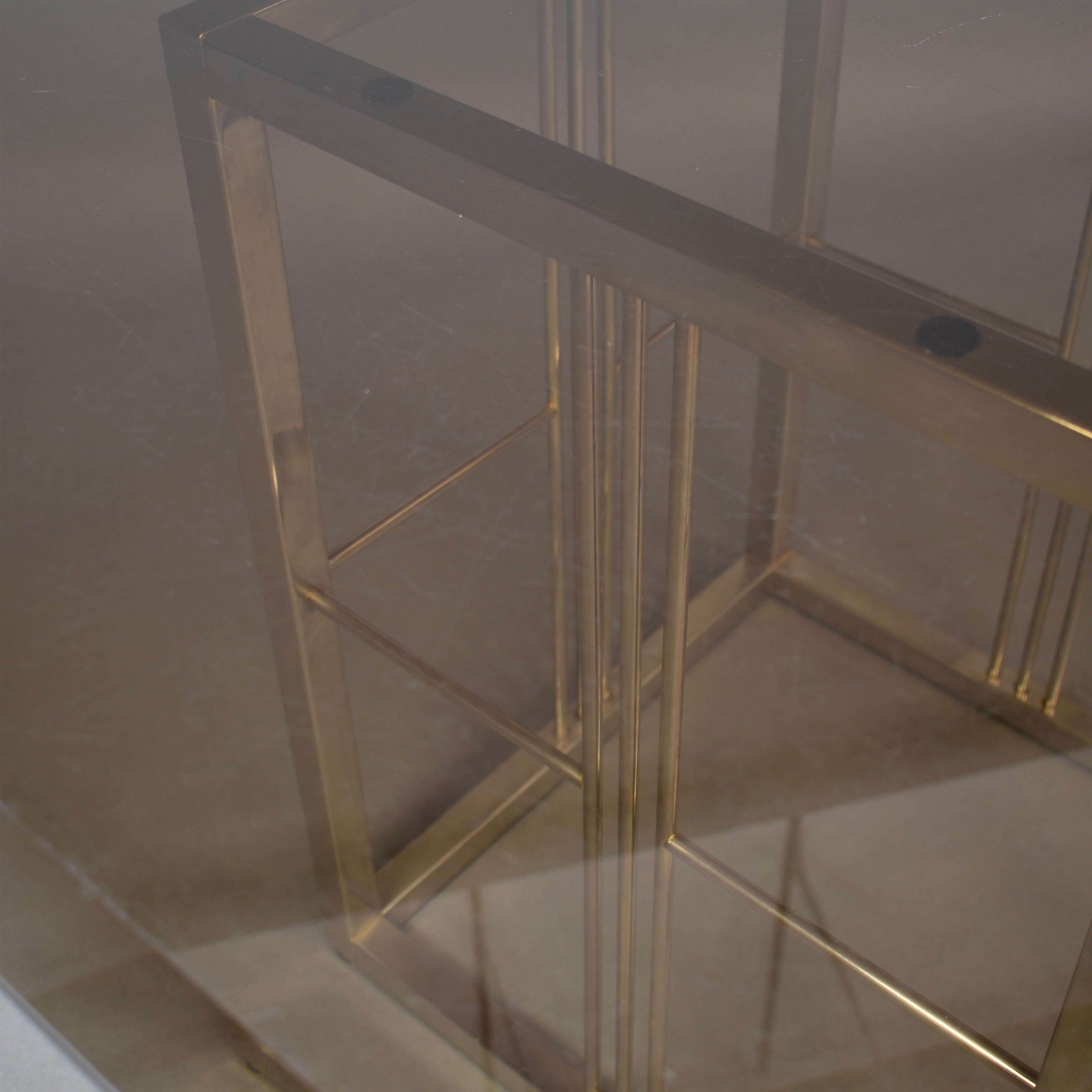 Seventies Square Smoked Glass Dining Table 5