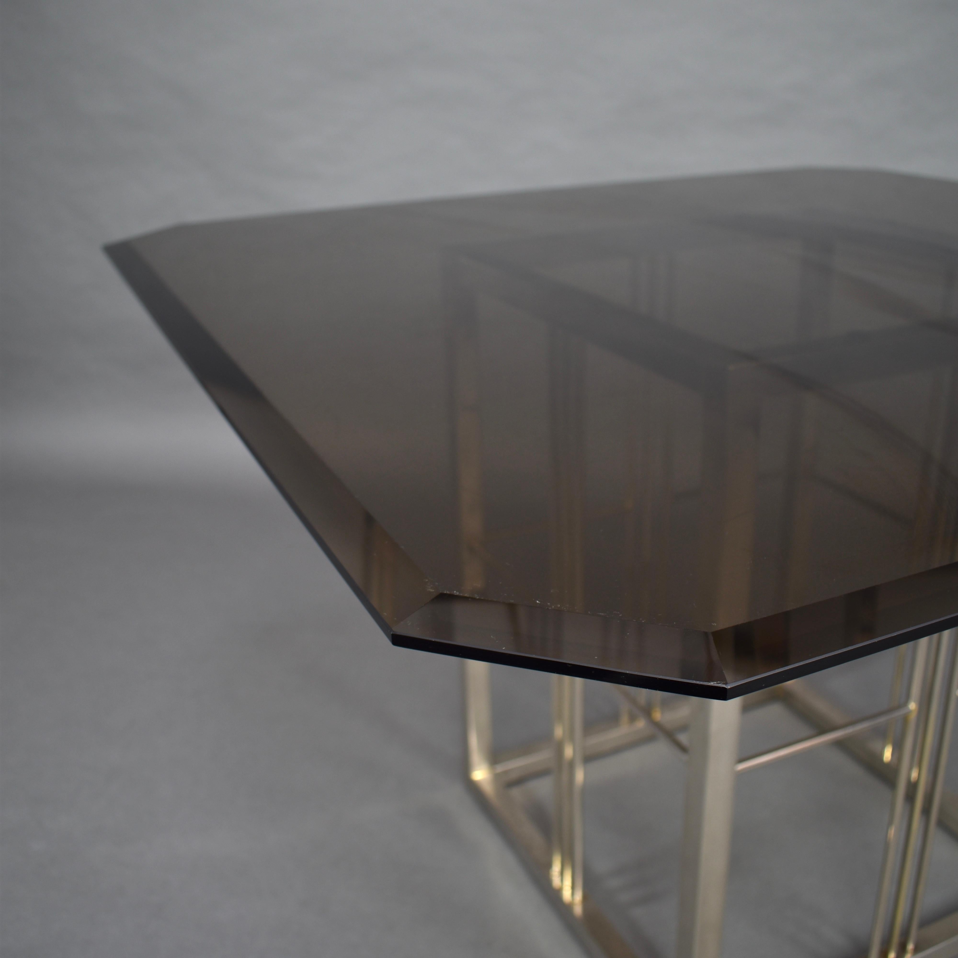 Seventies Square Smoked Glass Dining Table 3