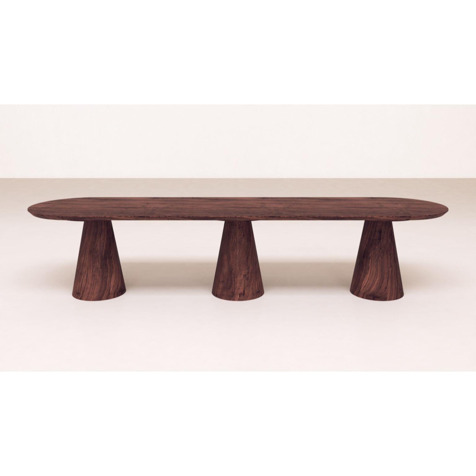 Seventies table by Gigi Design
Unique
Dimensions: D110 x W280 x H75 cm
Materials: Solid Walnut

Handcrafted in our workshop, our pieces are unique, signed and exclusive.
Unable to find his furniture elsewhere, we we re-adapt each piece
