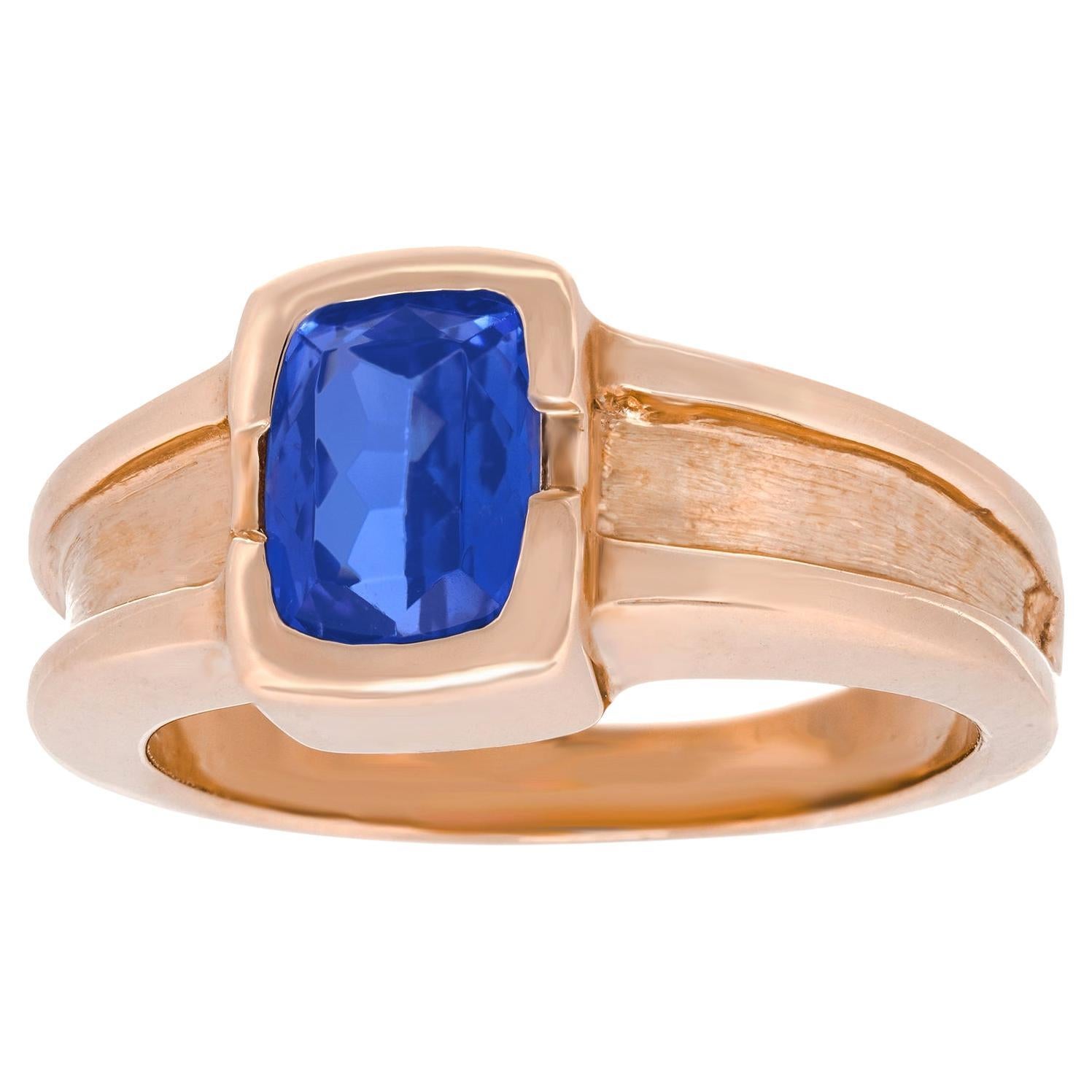 Bague en tanzanite des années 70 en vente