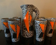 Seventies Vallauris Ceramic Fat Lava Lemonade Set (7 pcs)