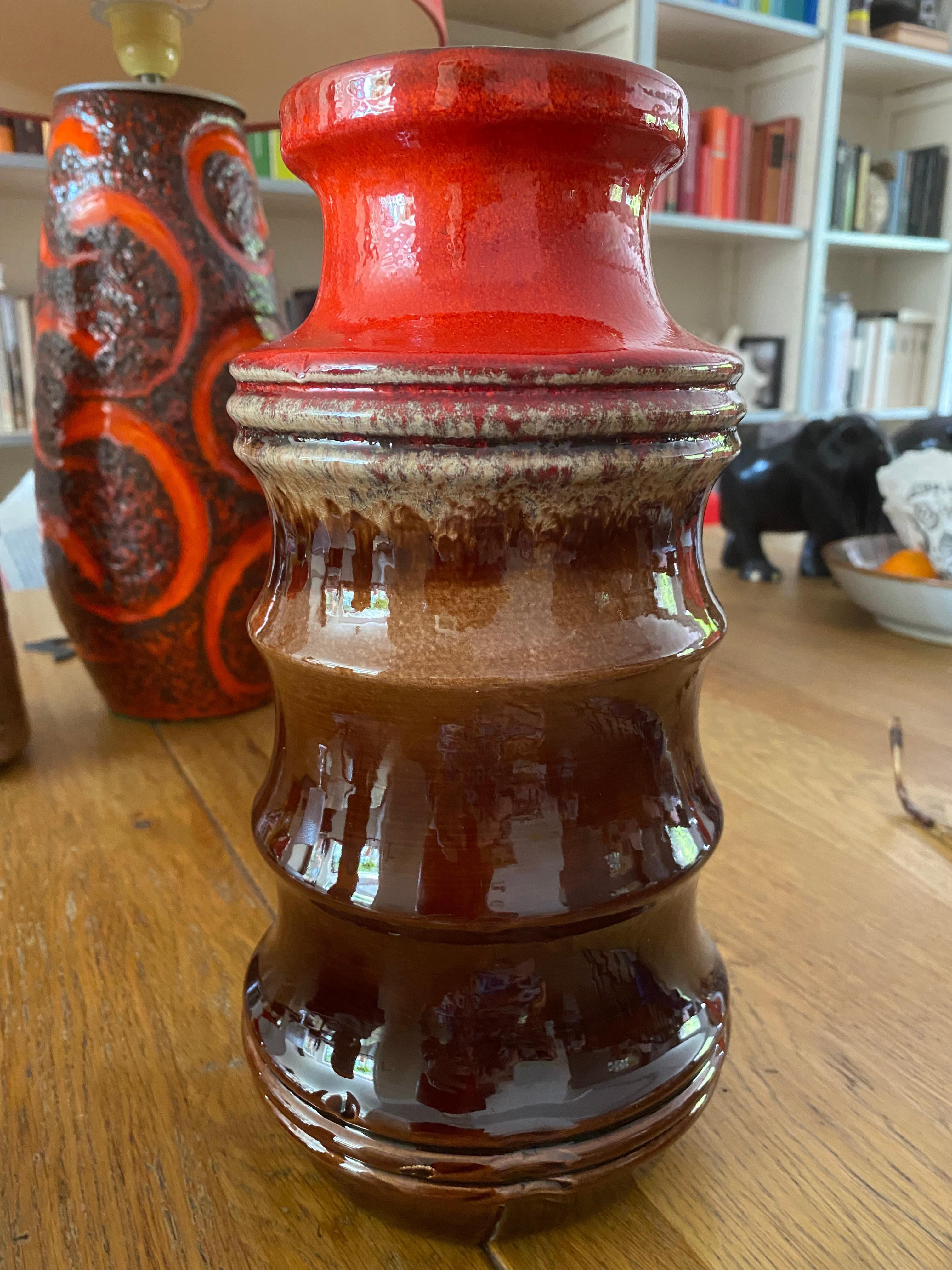 Tedesco Vaso anni '70 'Pagoda' di Scheurich Keramik Germania in vendita
