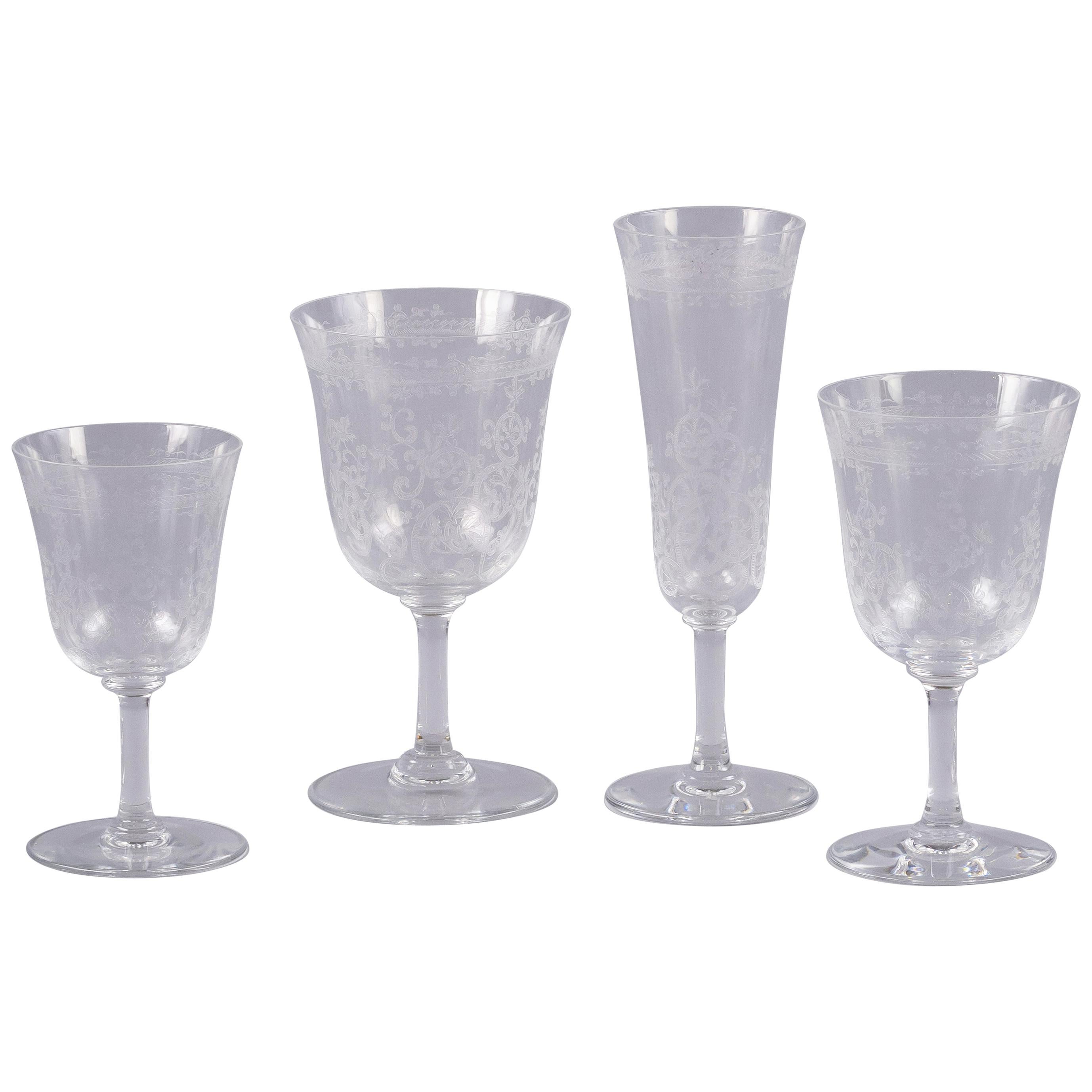 Seventy Piece Baccarat Glass Service, 20th Century For Sale