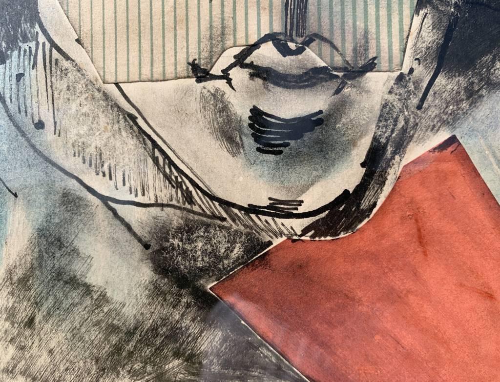 Sever Frentiu (Avant-garde painter) - 20th century figure portrait painting For Sale 10