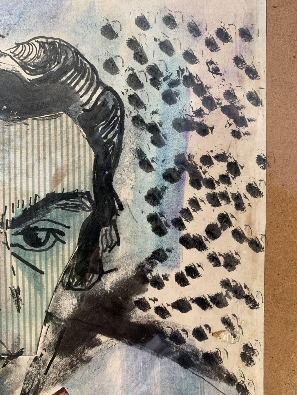 Sever Frentiu (Avant-garde painter) - 20th century figure portrait painting For Sale 8