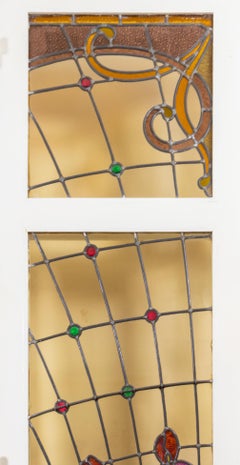 Set of Art Nouveau Stained Glass Doors, Early 1900s, France