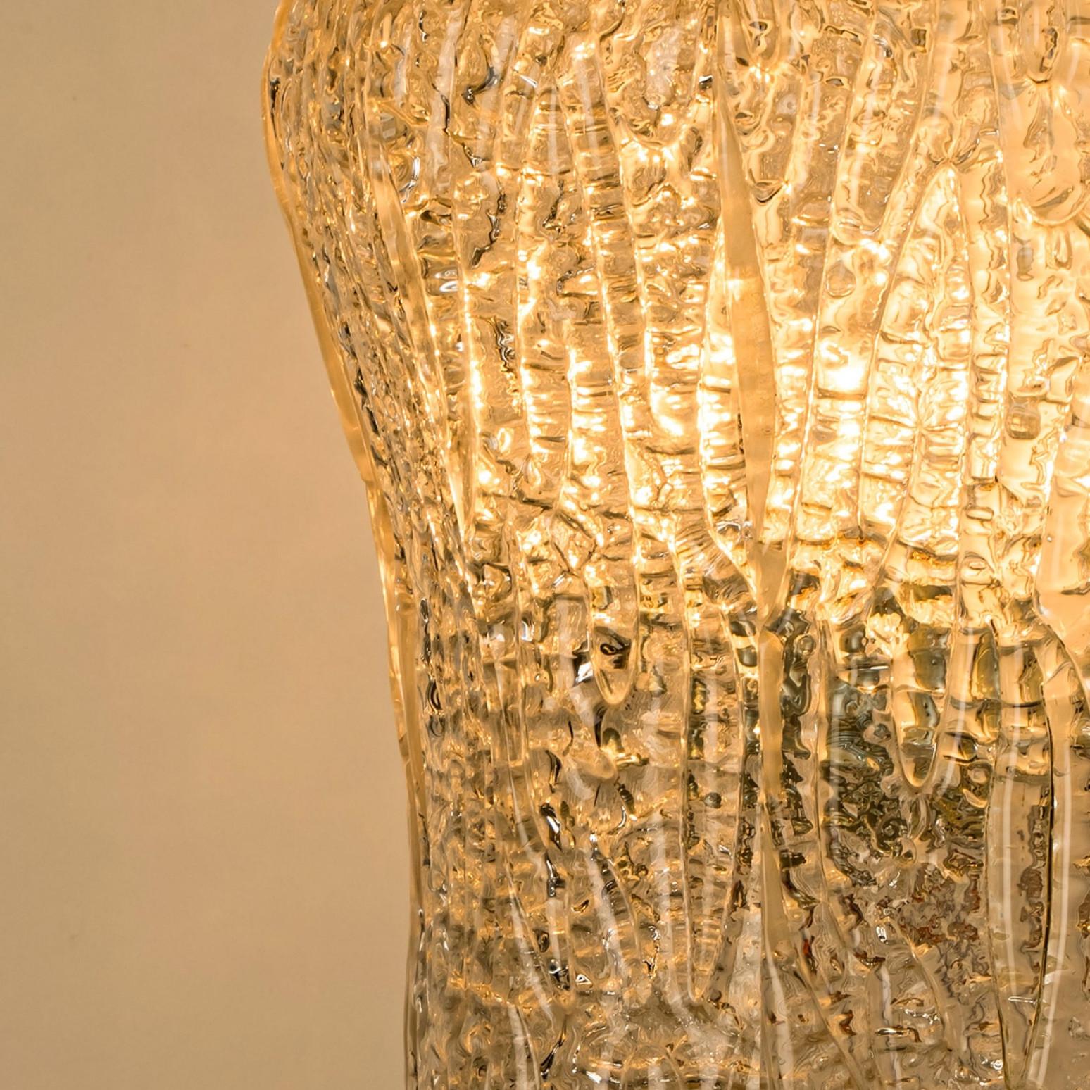 Several  original wall lights Barovier & Toso, Italy made circa 1940s.

A beautiful organic form, handmade and very heavy quality, with lovely textured glass. Illuminates beautifully.

Please notice the price is for  one piece, several pieces