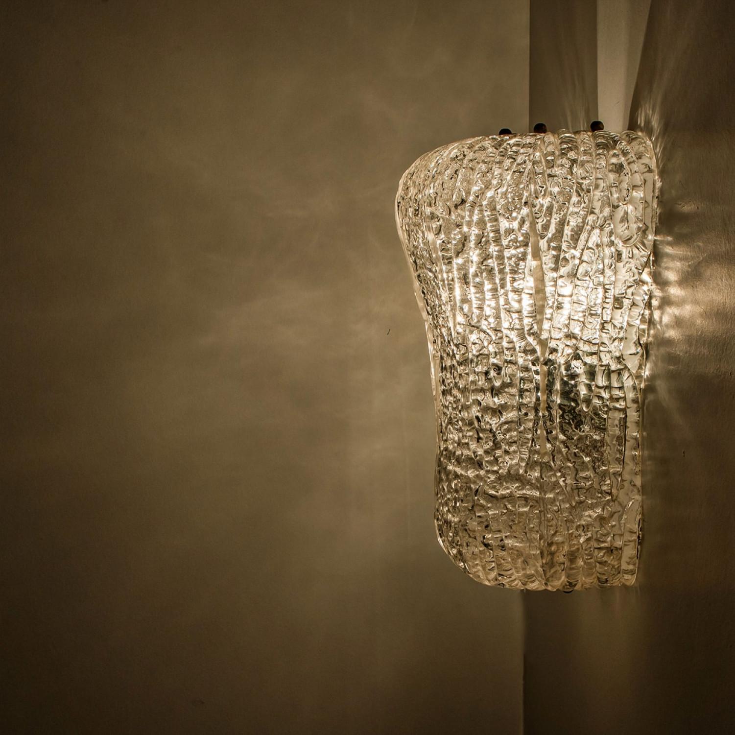 Ottone Diverse lampade da parete e in vetro Barovier&Toso, Italia, anni '40 in vendita