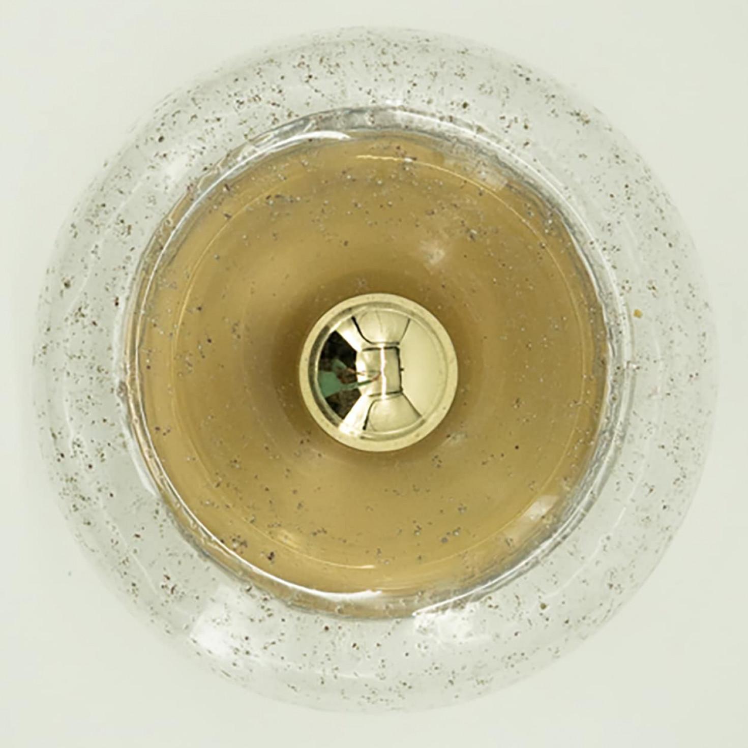 Several Beautiful Brass Glass Flush Mounts by Doria Leuchten, Germany 1970 For Sale 12