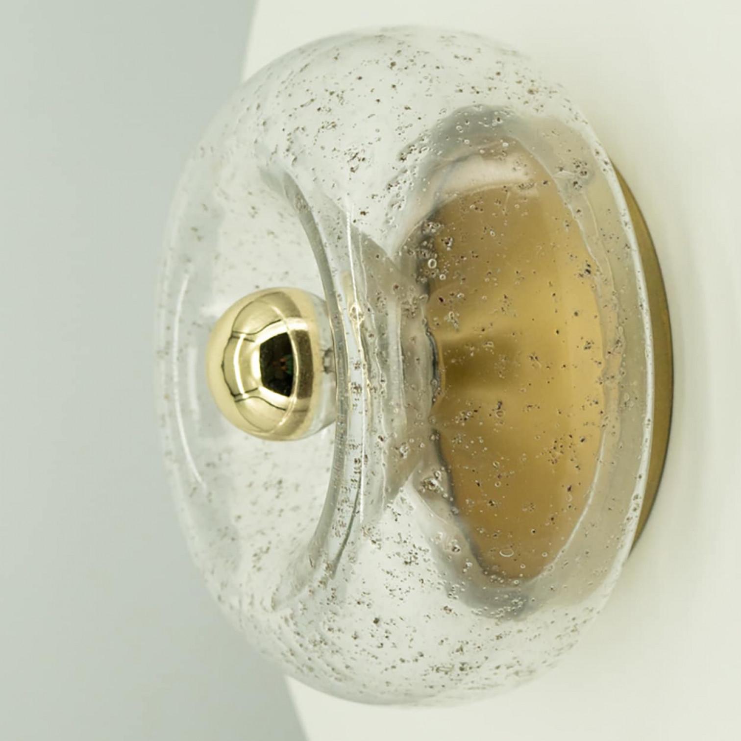 Several Beautiful Brass Glass Flush Mounts by Doria Leuchten, Germany 1970 For Sale 14