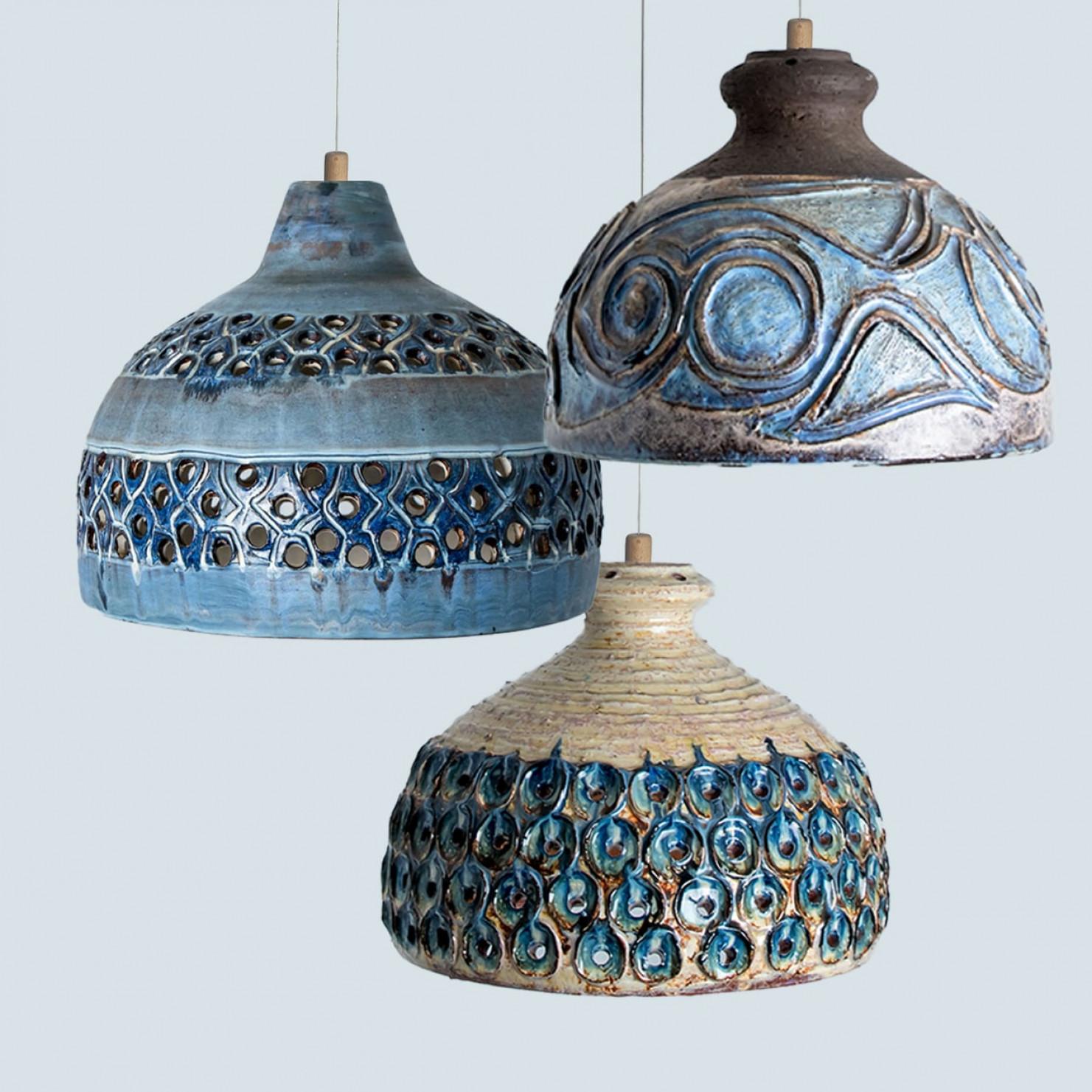 Plusieurs Lights en céramique bleue, Danemark, 1970 en vente 3