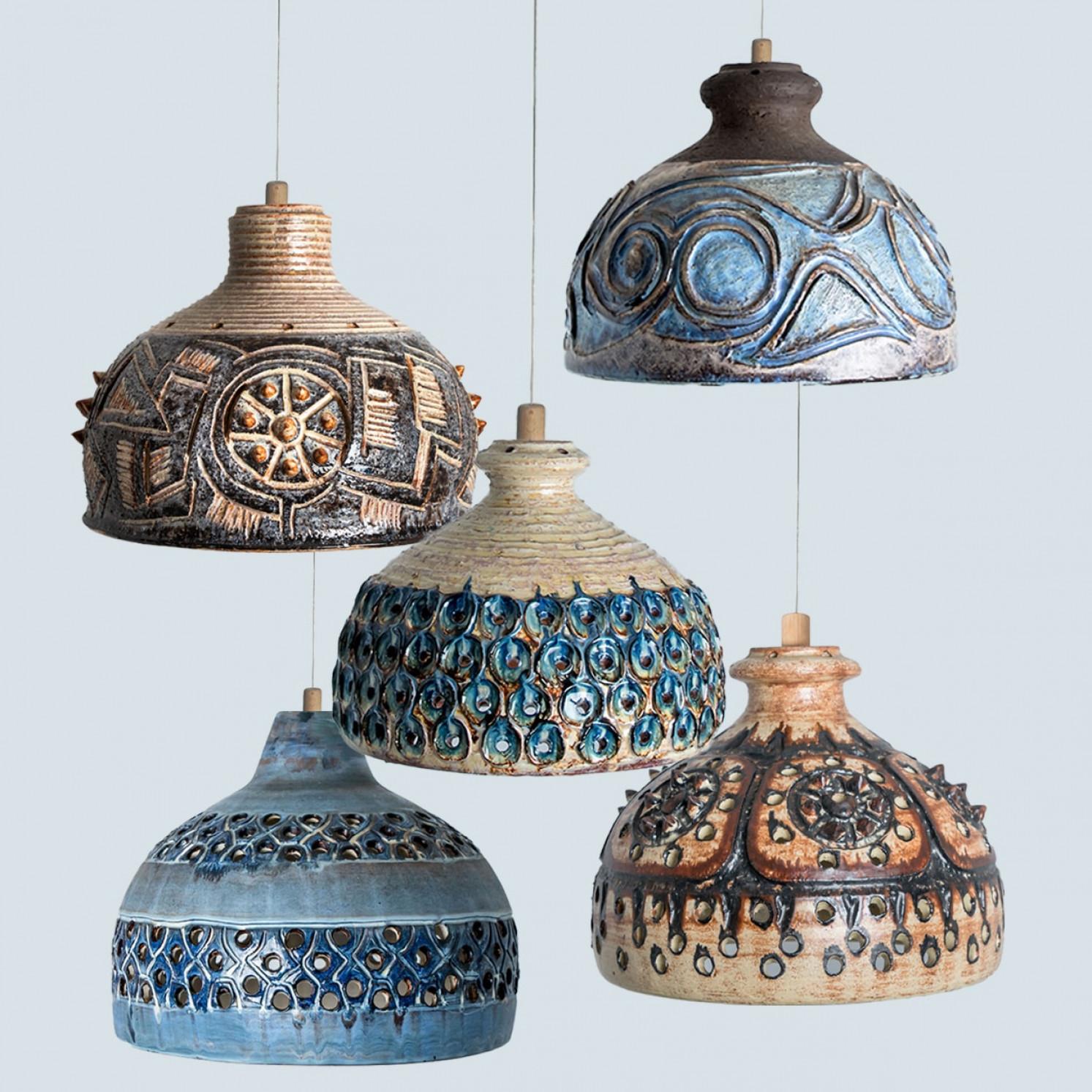 Plusieurs Lights en céramique bleue, Danemark, 1970 en vente 5