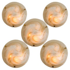 Varios apliques o empotrables de cristal de Murano macizo de latón, 2 tamaños
