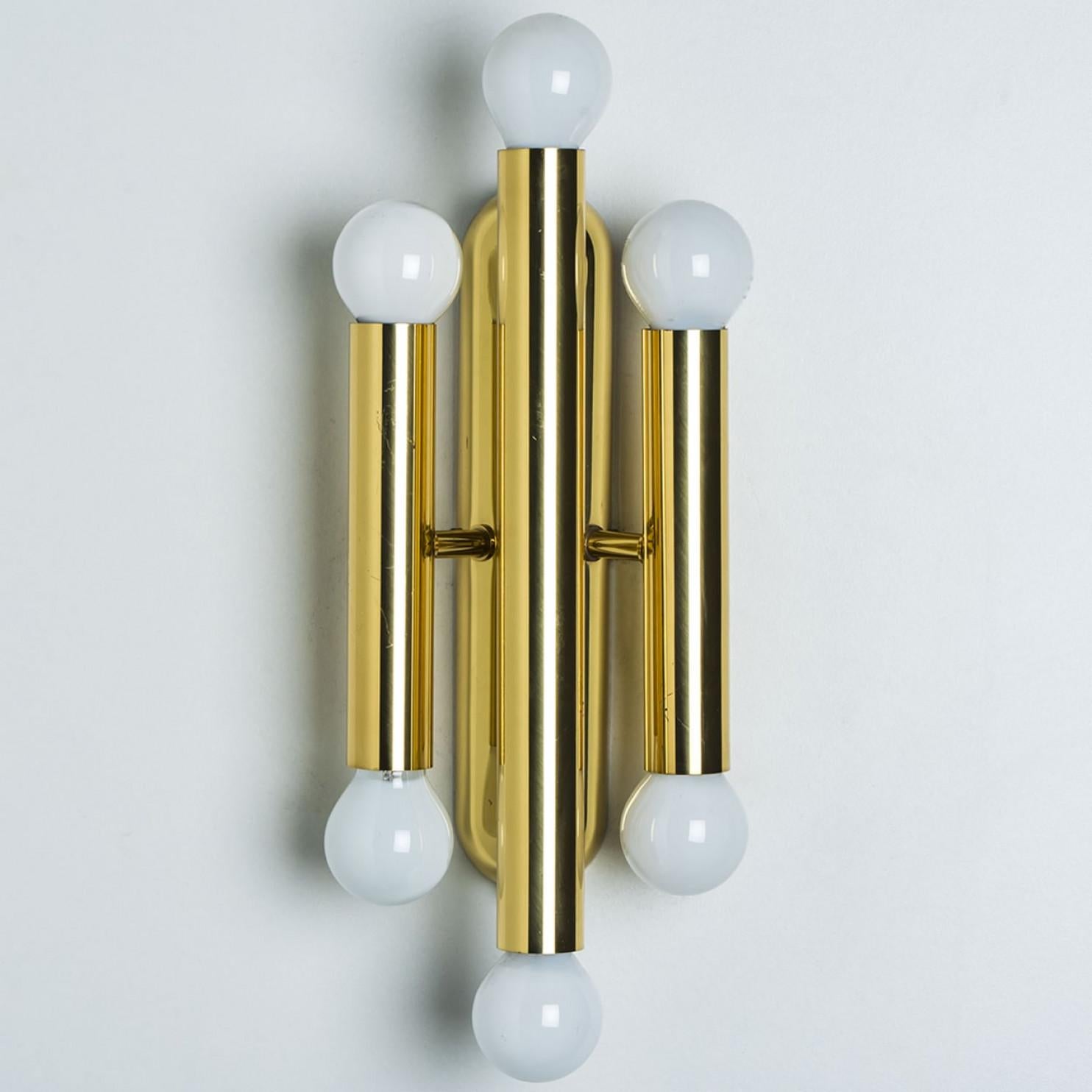 Varios apliques de latón de Sciolari Lighting, Italia Años 70 en venta 3