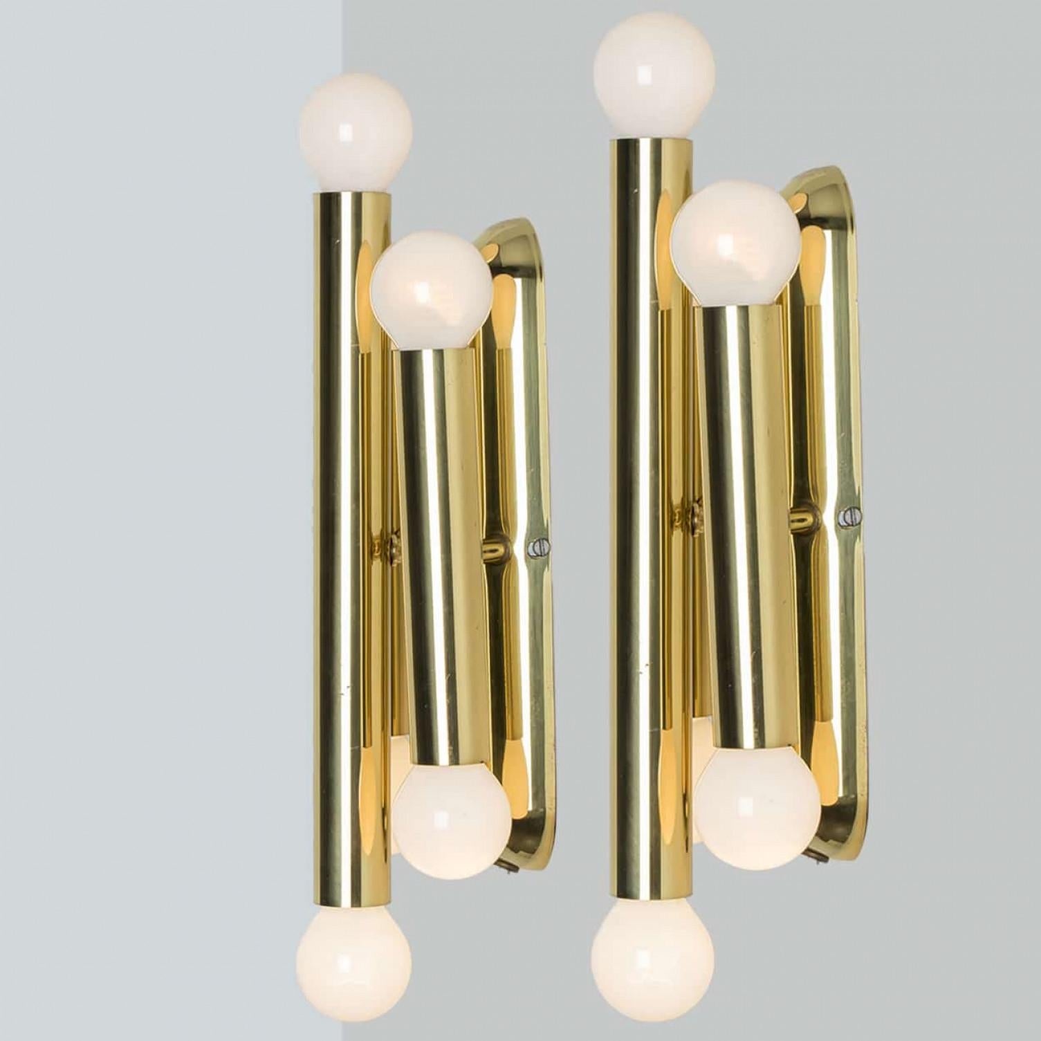 Varios apliques de latón de Sciolari Lighting, Italia Años 70 en venta 5