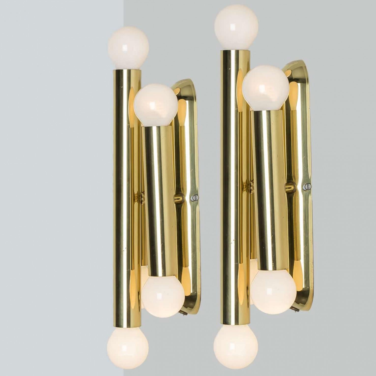 Varios apliques de latón de Sciolari Lighting, Italia Años 70 en venta 5