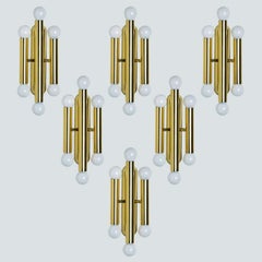 Several Brass Wall Lights by Sciolary, Italy 1970s
