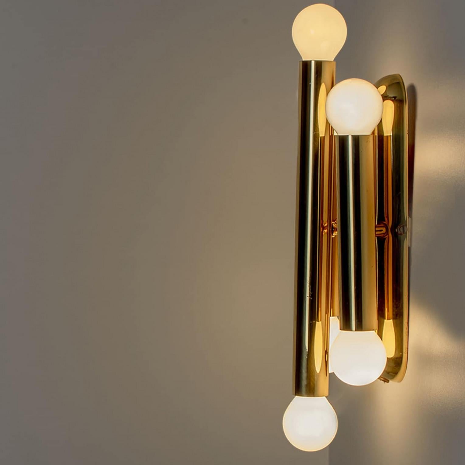 Varios apliques de latón de Sciolari Lighting, Italia Años 70 en Bueno estado para la venta en Rijssen, NL