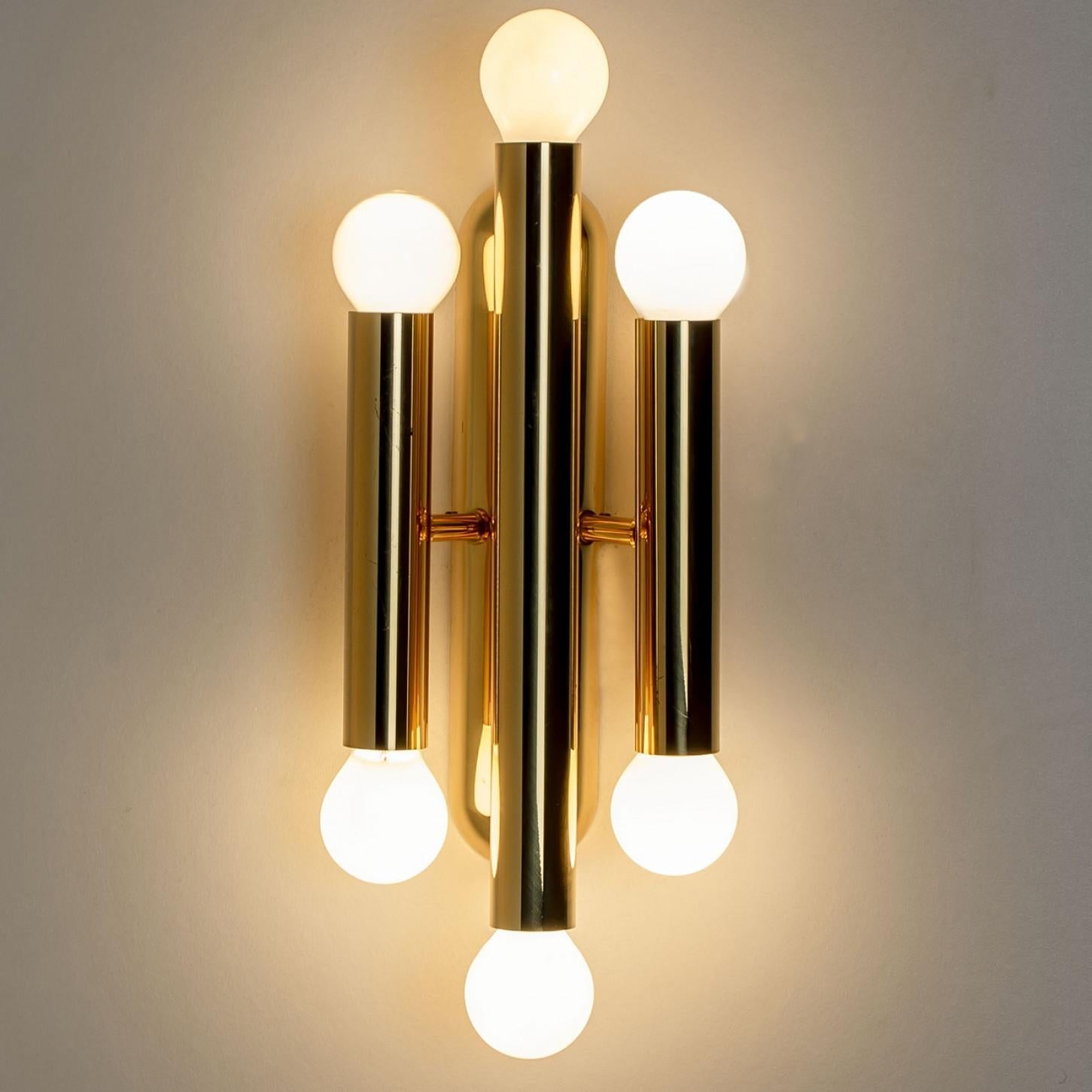 Varios apliques de latón de Sciolari Lighting, Italia Años 70 en venta 1