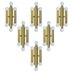 Several Brass Wall Lights by Sciolary, Italy 1970s