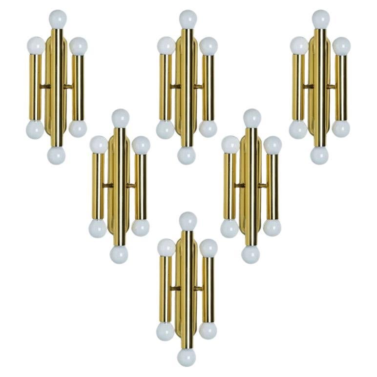 Plusieurs Lights en laiton de Sciolary, Italie, années 1970