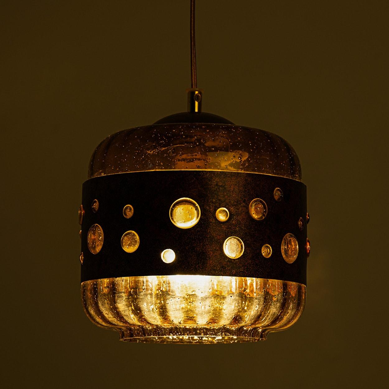 Several Brutalist Copper Glass Pendant Lamp in the style of Nanny Still, 1960 en venta 2