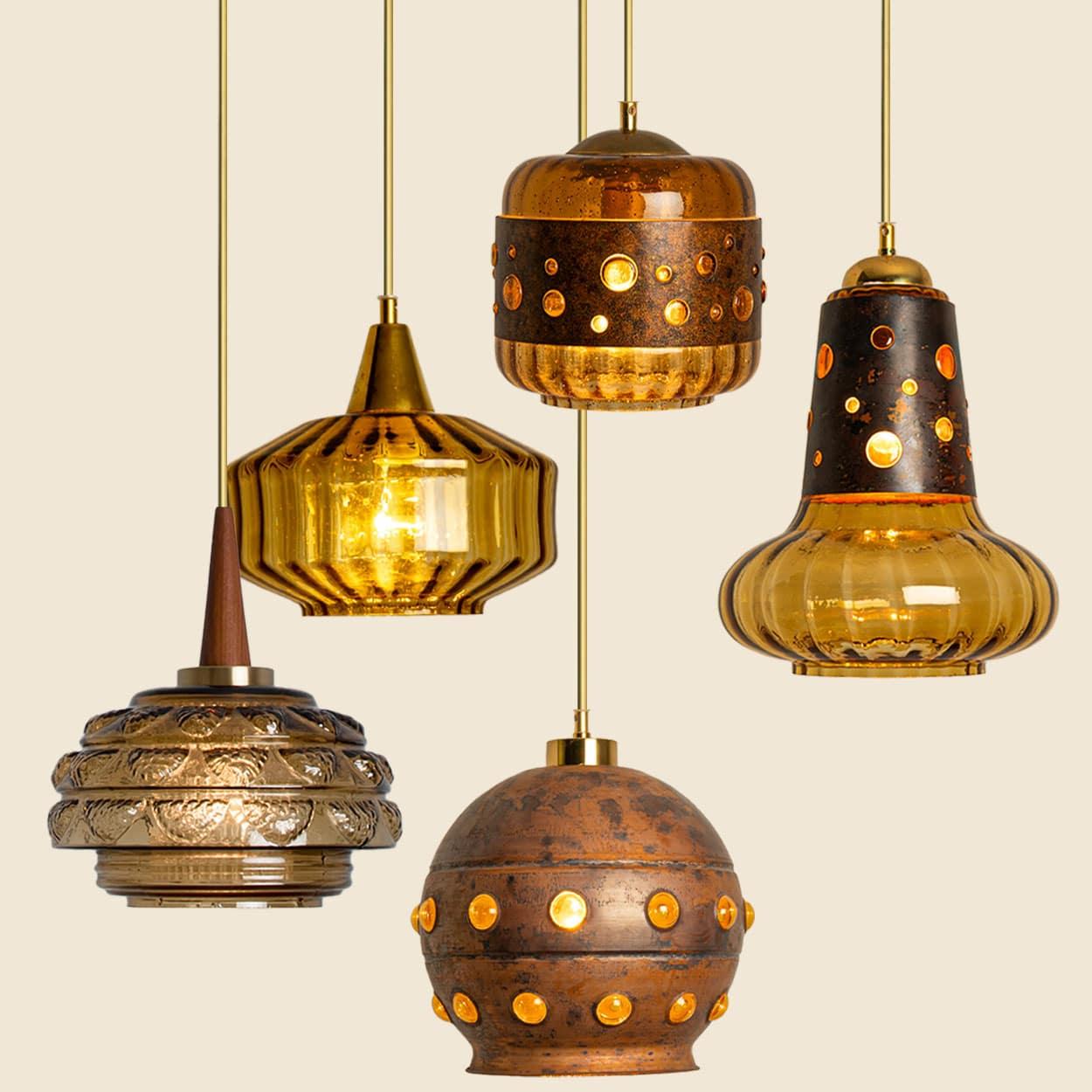 Several Brutalist Copper Glass Pendant Lamp in the style of Nanny Still, 1960 en venta 8