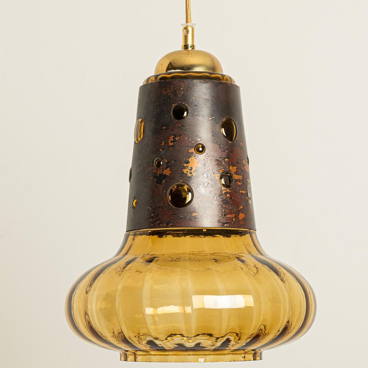 Several Brutalist Copper Glass Pendant Lamp in the style of Nanny Still, 1960 Moderno de mediados de siglo en venta