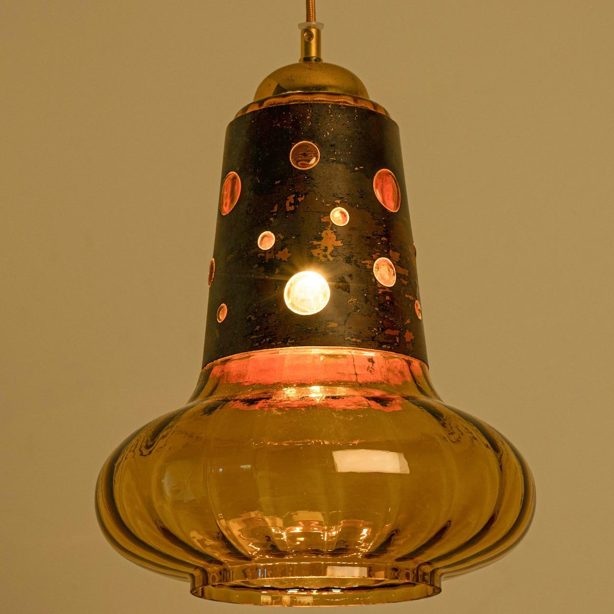 Several Brutalist Copper Glass Pendant Lamp in the style of Nanny Still, 1960 Holandés en venta