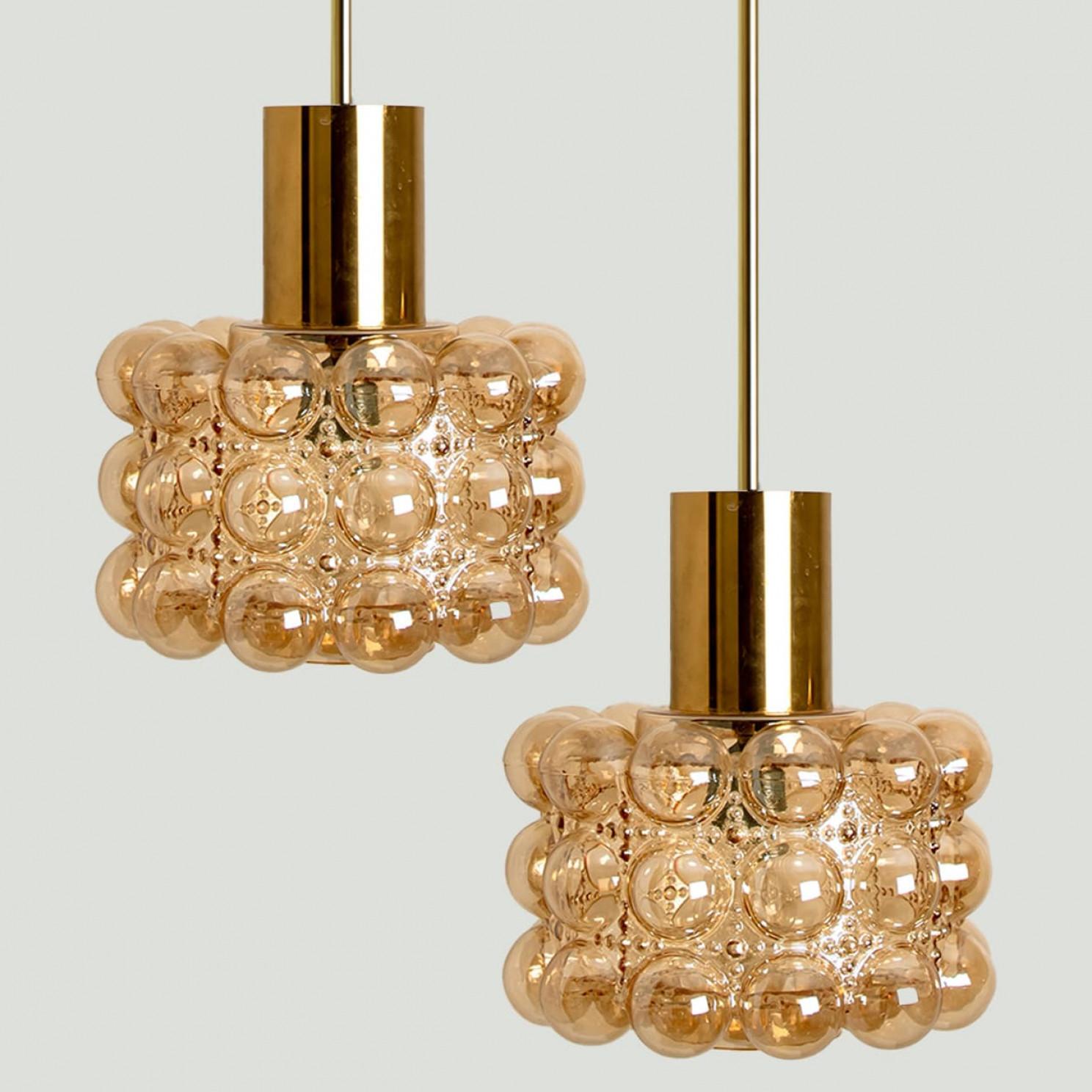 Vetro soffiato Several Bubble Glass Pendant Lamps by Helena Tynell, 1960 in vendita