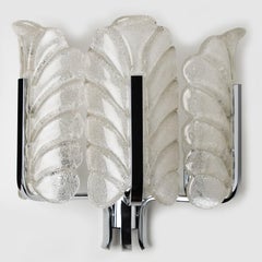Several Carl Fagerlund Glass Leaves Chrome Wall Lights by Orrefors, 1960s